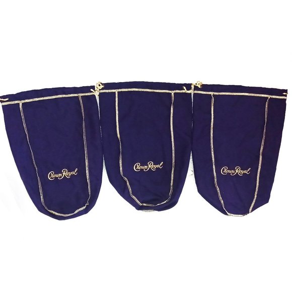 Bundle of 3 Purple Crown Royal Bags - LARGE Fits 1 L and 1.75 L - New - Picture 1 of 2